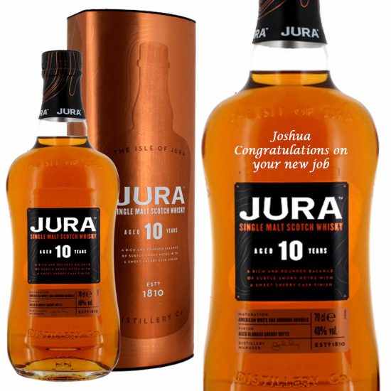 Personalised Jura 10 Year Old Single Malt Whisky 70cl