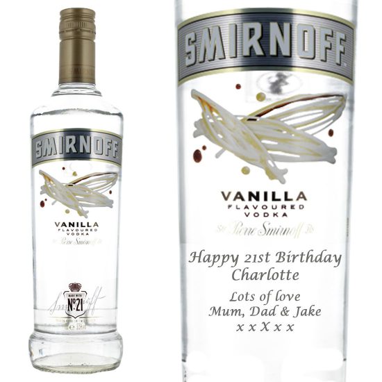 Personalised Smirnoff Vanilla Vodka 70cl