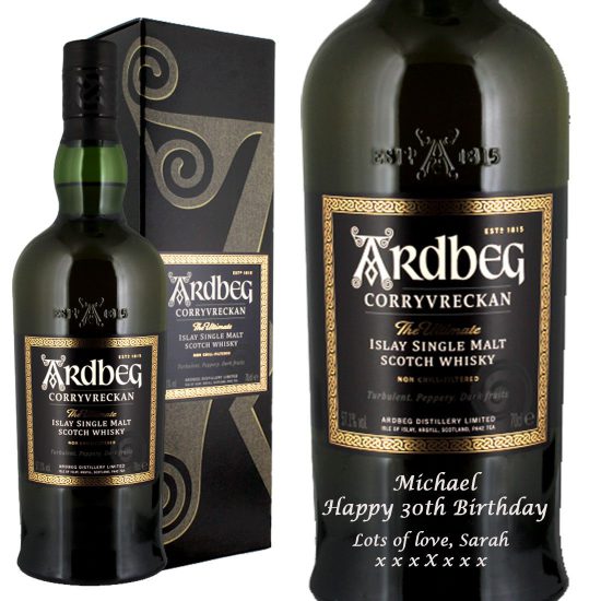 Personalised Ardbeg Corryvreckan Islay Single Malt Whisky 70cl