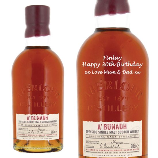 Personalised Aberlour A'Bunadh Cask Strength Single Malt Whisky 70cl