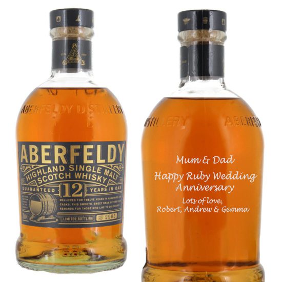 Personalised Aberfeldy 12 Year Old Single Malt Whisky 70cl