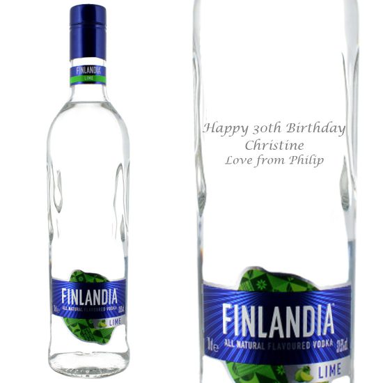 Personalised Finlandia Lime Vodka 70cl