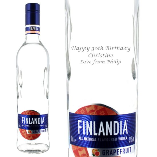 Personalised Finlandia Grapefruit Vodka 70cl