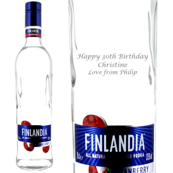 Personalised Finlandia Cranberry Vodka 70cl