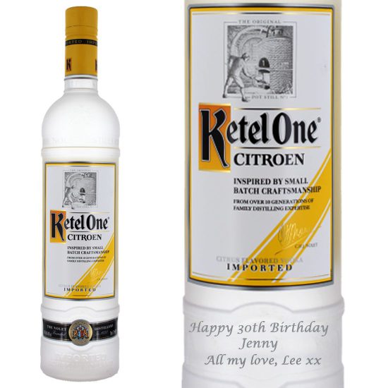 Personalised Ketel One Citroen Vodka 70cl