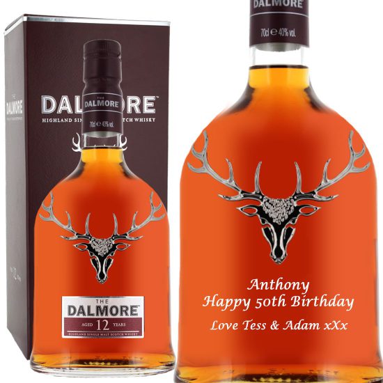 Personalised Dalmore 12 Year Old Single Malt Whisky 70cl