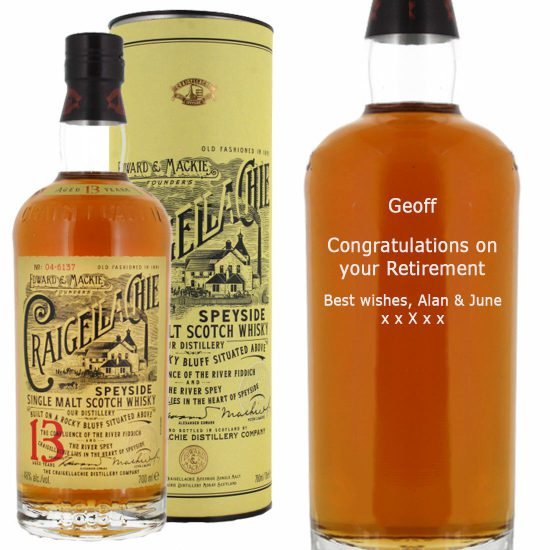 Personalised Craigellachie 13 Year Old Single Malt Whisky 70cl