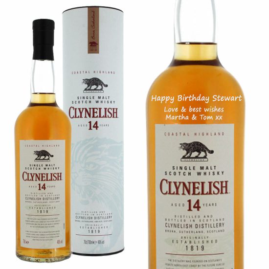 Personalised Clynelish 14 Year Old Single Malt Whisky 70cl