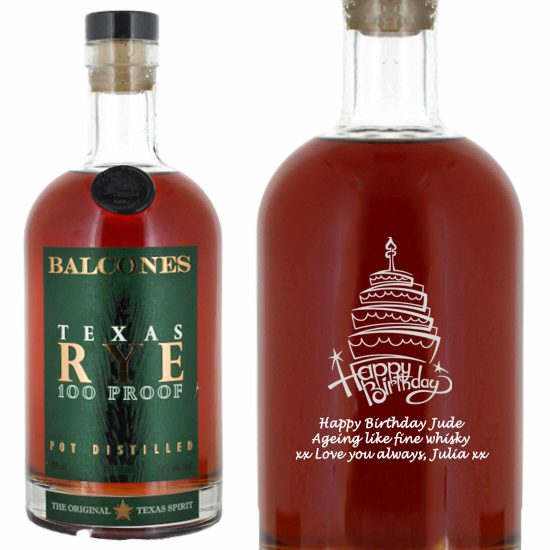 Personalised Balcones Rye 100 American Whiskey 70cl