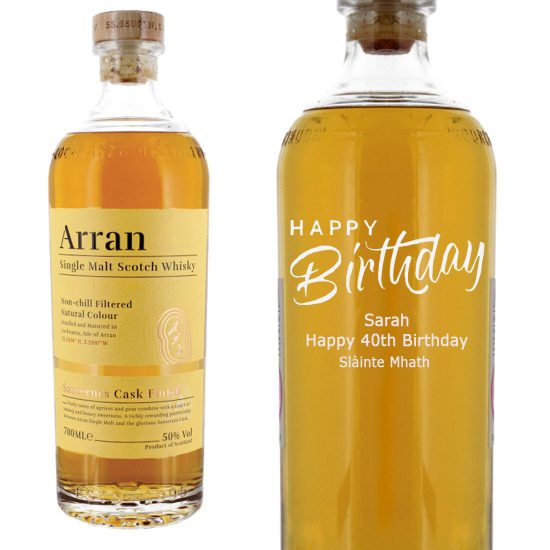 Personalised Arran Sauternes Cask Finish Single Malt Whisky 70cl