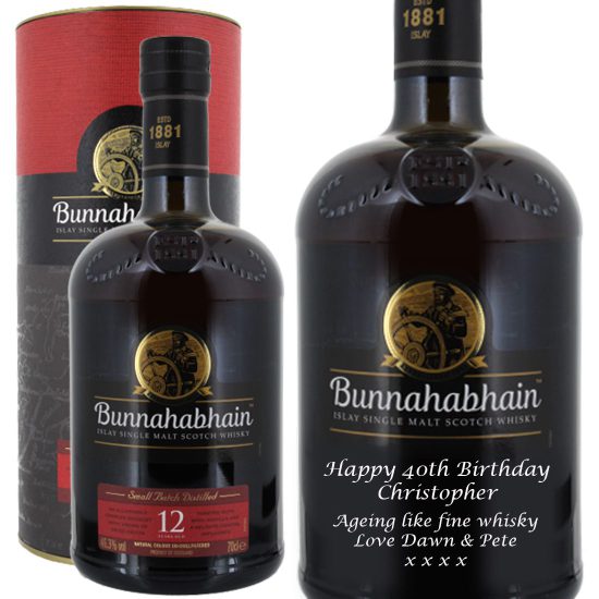 Personalised Bunnahabhain 12 Year Old Islay Single Malt Whisky 70cl