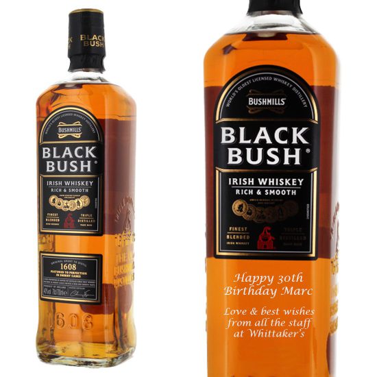 Personalised Black Bush Blended Irish Whiskey 70cl