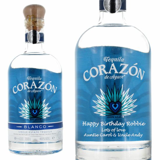 Personalised Corazón Blanco Tequila 70cl