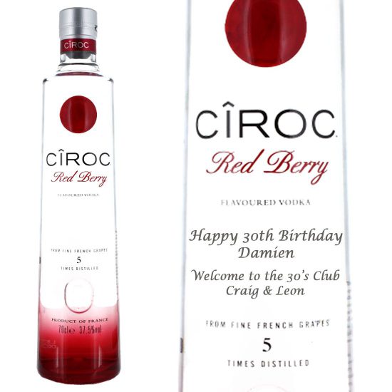 Personalised Ciroc Red Berry Vodka 70cl