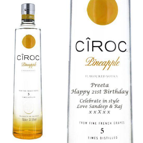 Personalised Ciroc Pineapple Vodka 70cl