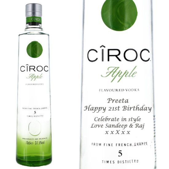Personalised Ciroc Apple Vodka 70cl