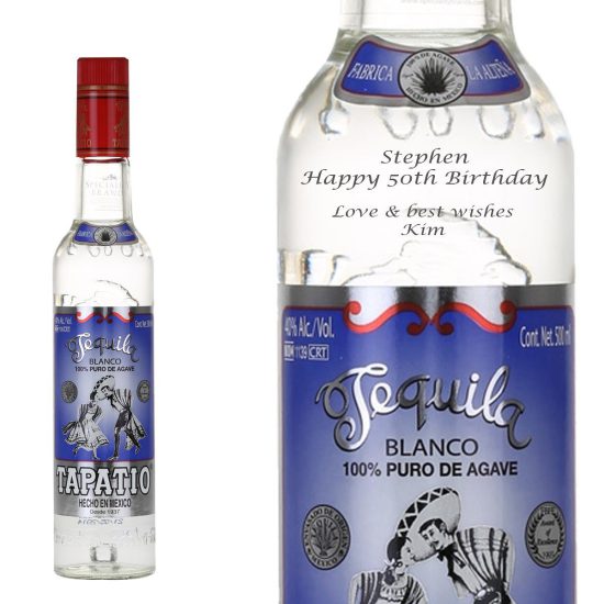 Personalised Tapatio Blanco Tequila 50cl
