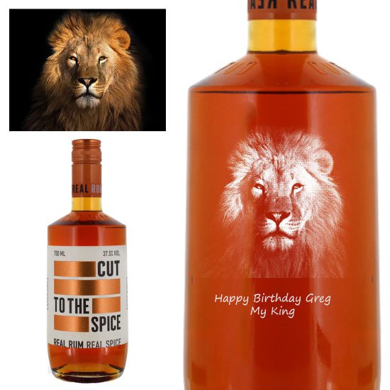 Photo Engraved Cut Spiced Rum 70cl