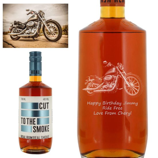 Photo Engraved Cut Smoked Rum 70cl