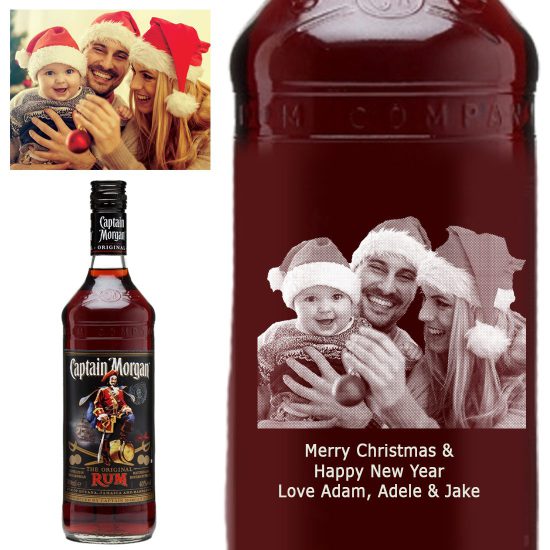 Photo Engraved Captain Morgan Dark Rum 70cl