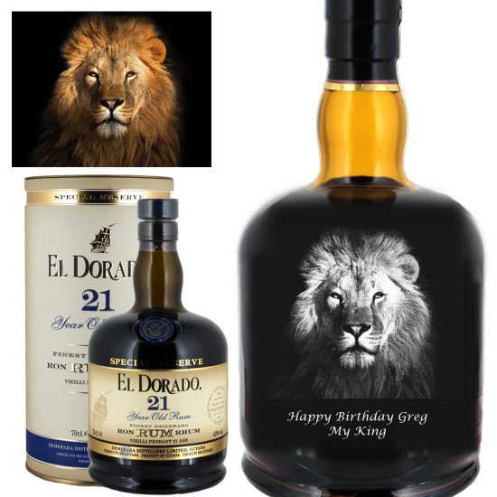 Photo Engraved El Dorado 21 Year Old Rum 70cl