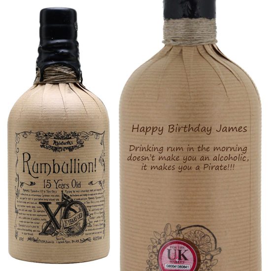 Personalised Rumbullion XO 15 Year Old Rum 50cl