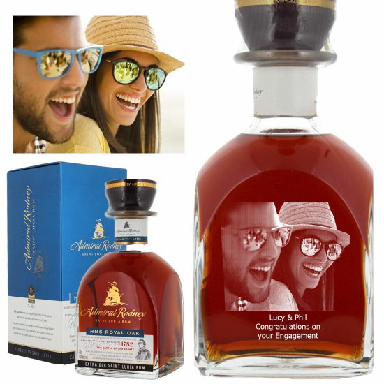 Photo Engraved Admiral Rodney HMS Royal Oak Gold Rum 70cl