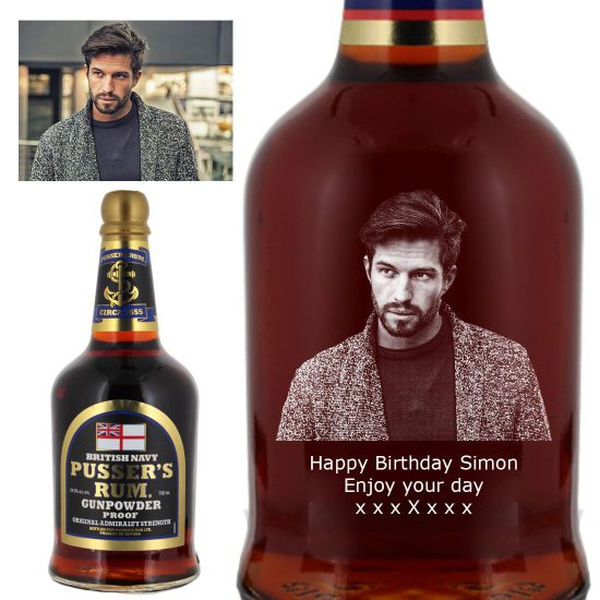 Photo Engraved Pussers Gunpowder Rum 70cl