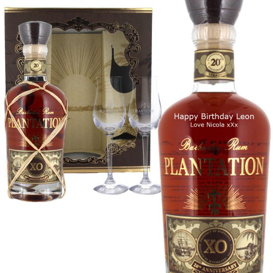 Personalised Plantation XO Rum 70cl Gift Set
