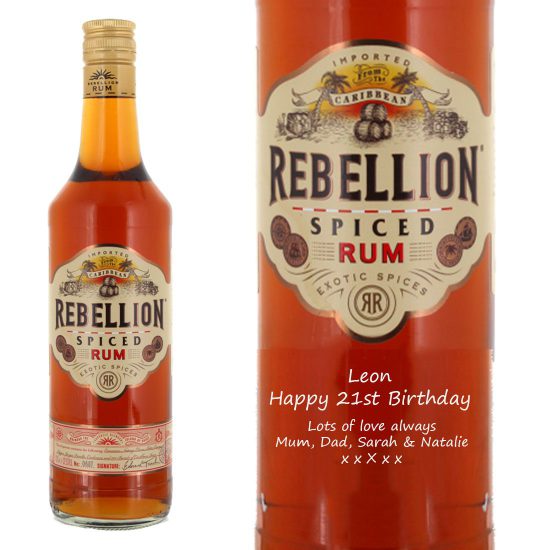 Personalised Rebellion Spiced Rum 70cl