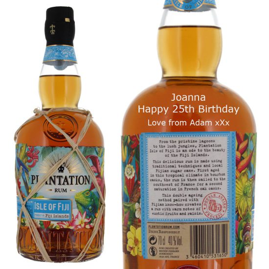 Personalised Plantation Isle Of Fiji Rum 70cl
