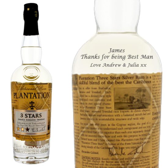 Personalised Plantation 3 Stars White Rum 70cl
