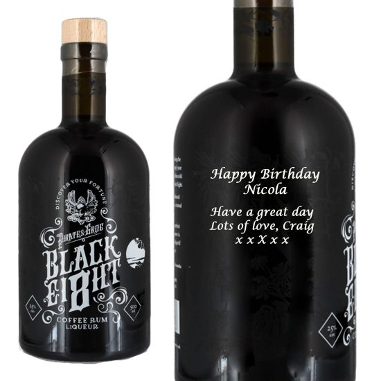 Personalised Pirate's Grog Black Ei8ht Coffee Rum Liqueur 50cl