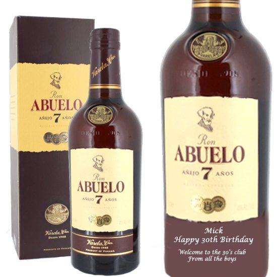 Personalised Ron Abuelo 7 Year Old Rum 70cl