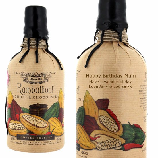 Personalised Rumbullion Chilli & Chocolate Rum 50cl