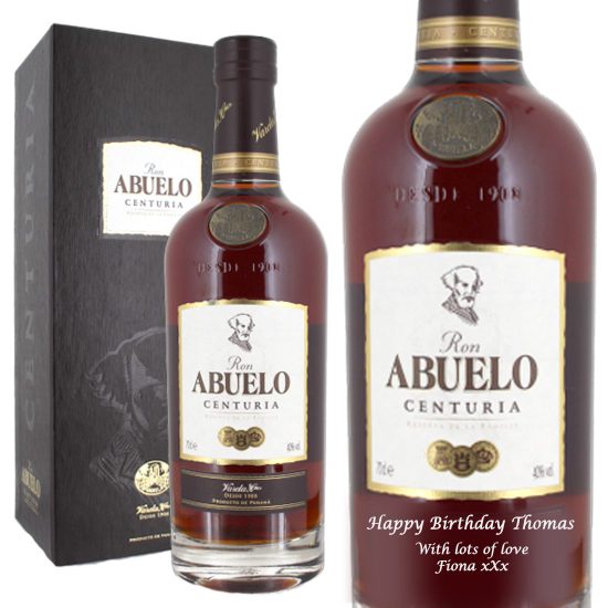 Personalised Ron Abuelo Centuria Rum 70cl