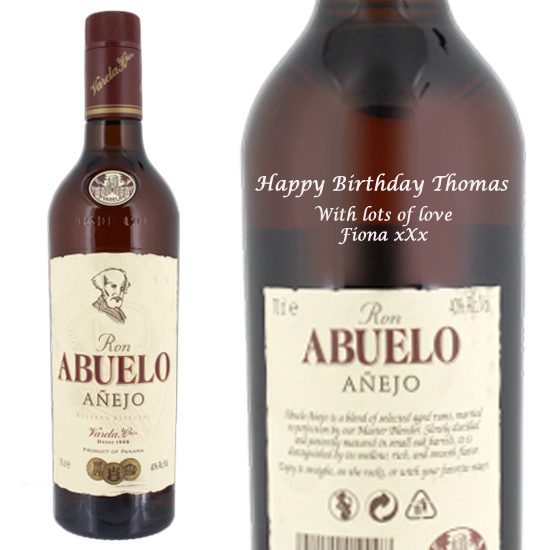 Personalised Ron Abuelo Anejo Gold Rum 70cl