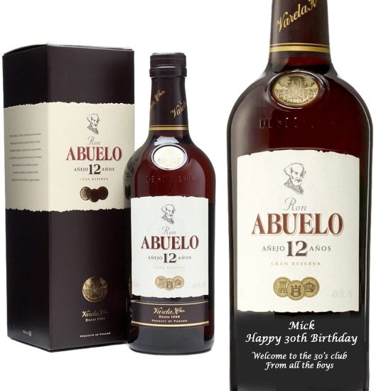 Personalised Ron Abuelo 12 Year Old Rum 70cl