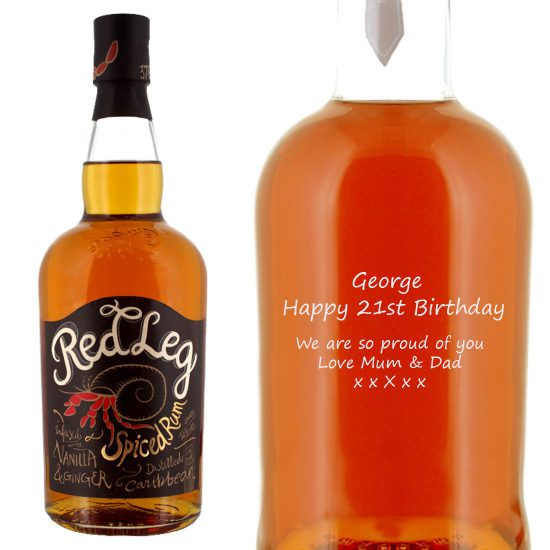 Personalised Red Leg Spiced Rum 70cl