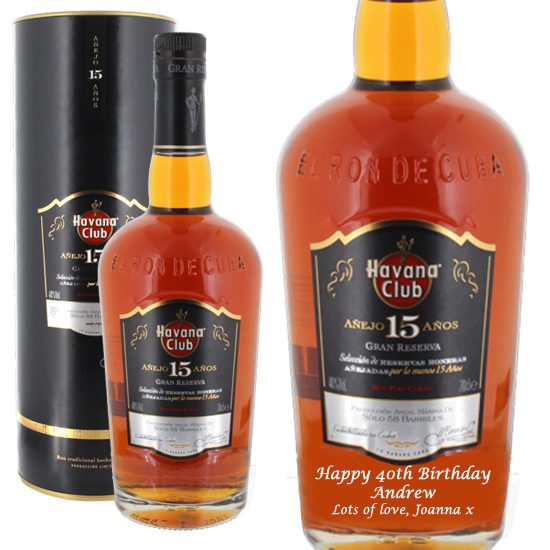 Personalised Havana Club 15 Year Old Gran Reserva Rum  70cl