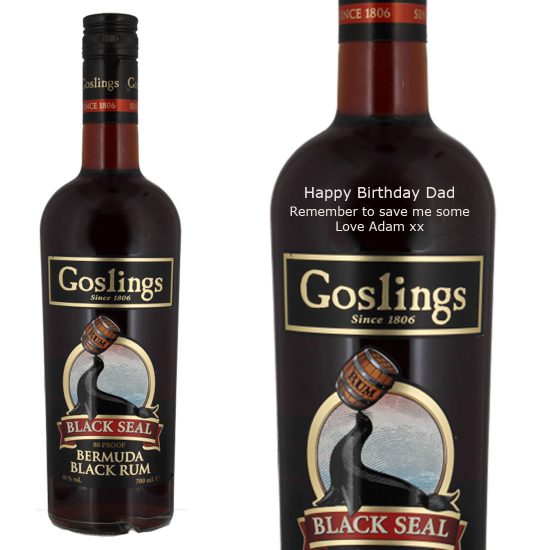 Personalised Goslings Black Seal Rum 70cl