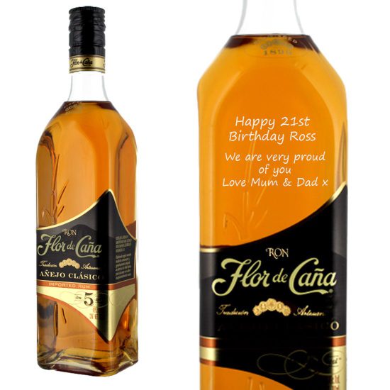 Personalised Flor De Cana Anejo 5 Year Old Rum