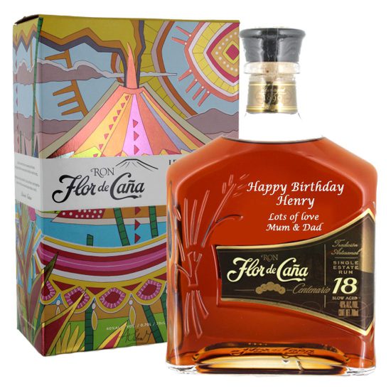 Personalised Flor de Cana 18 Year Old Rum 70cl