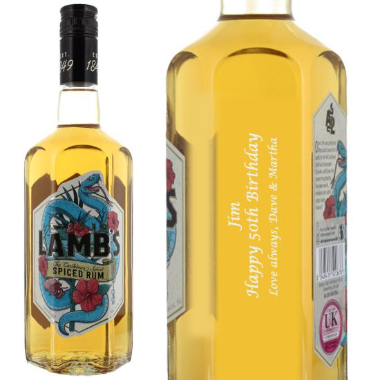 Personalised Lambs Spiced Rum 70cl