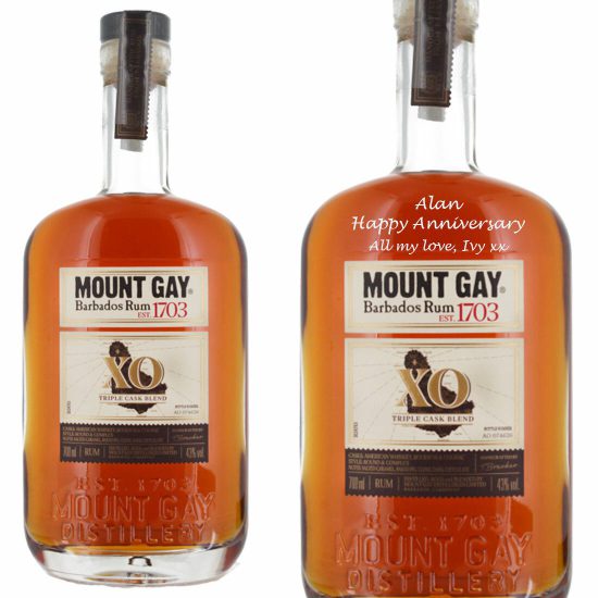 Personalised Mount Gay Extra Old Rum 70cl