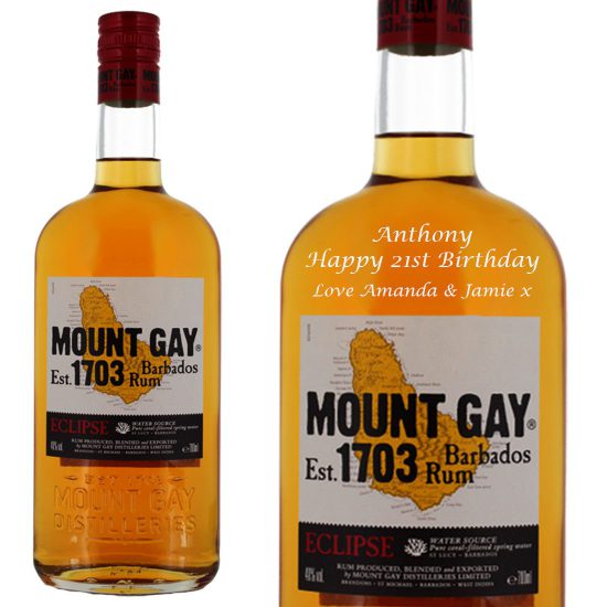 Personalised Mount Gay Eclipse Rum 70cl