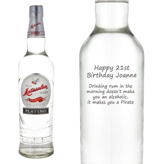 Personalised Matusalem Rum Platino Rum 70cl