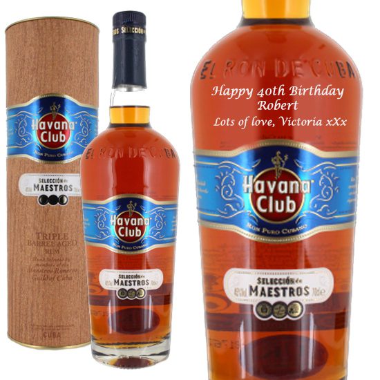 Personalised Havana Club Seleccion de Maestros Gold Rum 70cl