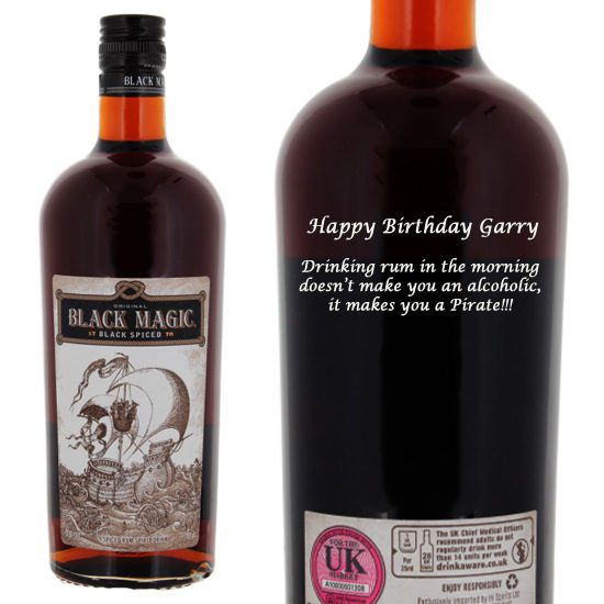 Personalised Black Magic Spiced Rum 70cl
