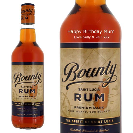 Personalised Bounty Dark Rum 70cl